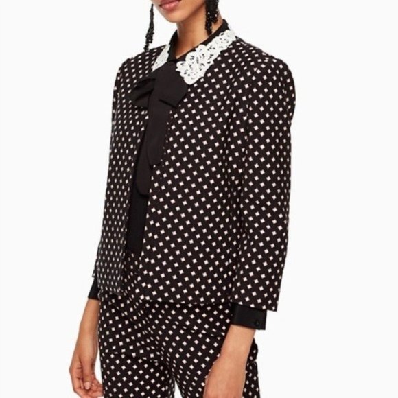 Kate Spade Blazer Diamond Jacquard Textured Jacket, Size 16 New w/Tag $348 - Picture 3 of 9